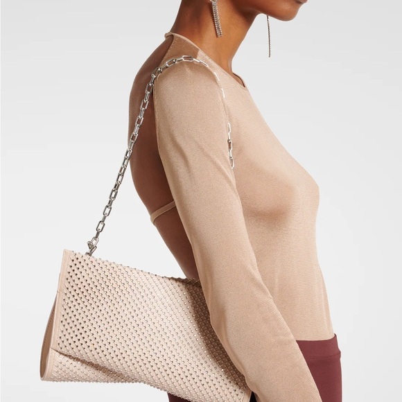 Christian Louboutin Loubitwist Small Mesh & Leather Clutch New no box - Picture 3 of 11